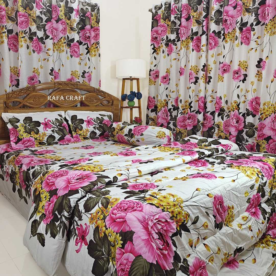 Luxury,Twill,Cotton,Fabrics,Bed,Sheet,And,Comforter,5pcs,Set