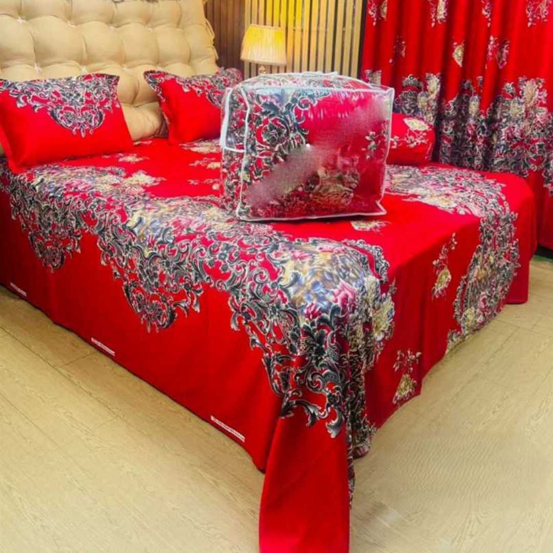 Luxury,Twill,Cotton,Fabrics,Bed,Sheet,And,Comforter,5pcs,Set