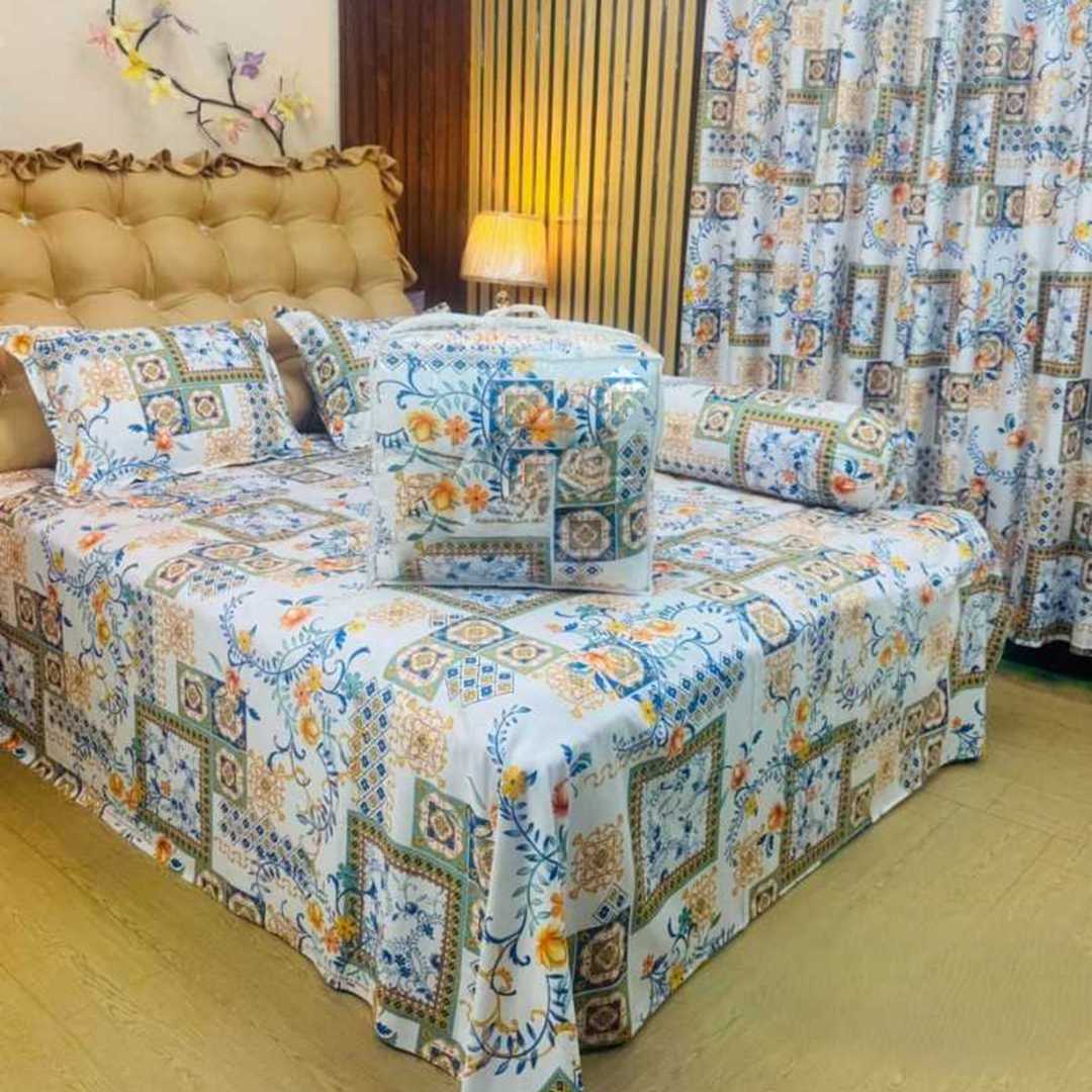 Luxury,Twill,Cotton,Fabrics,Bed,Sheet,And,Comforter,5pcs,Set