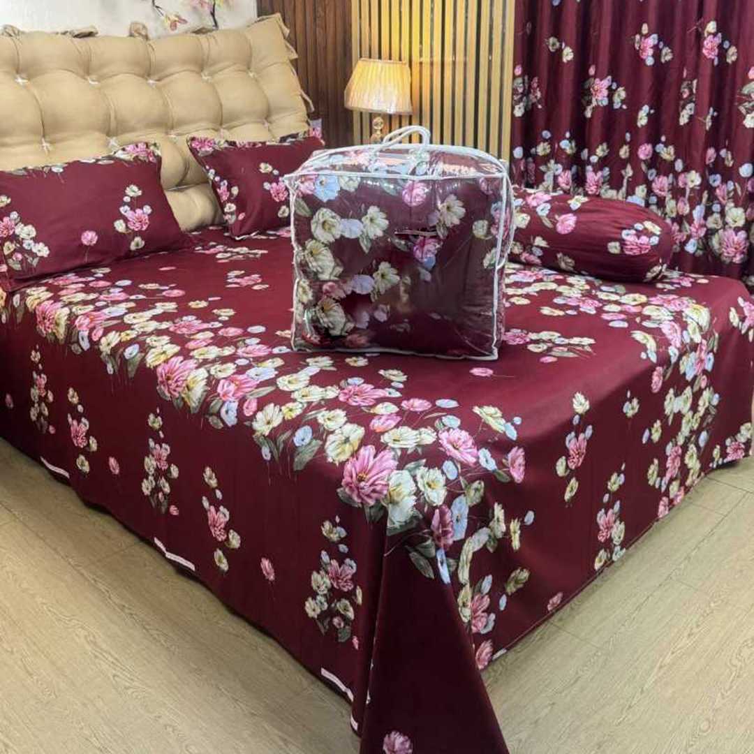 Luxury,Twill,Cotton,Fabrics,Bed,Sheet,And,Comforter,5pcs,Set