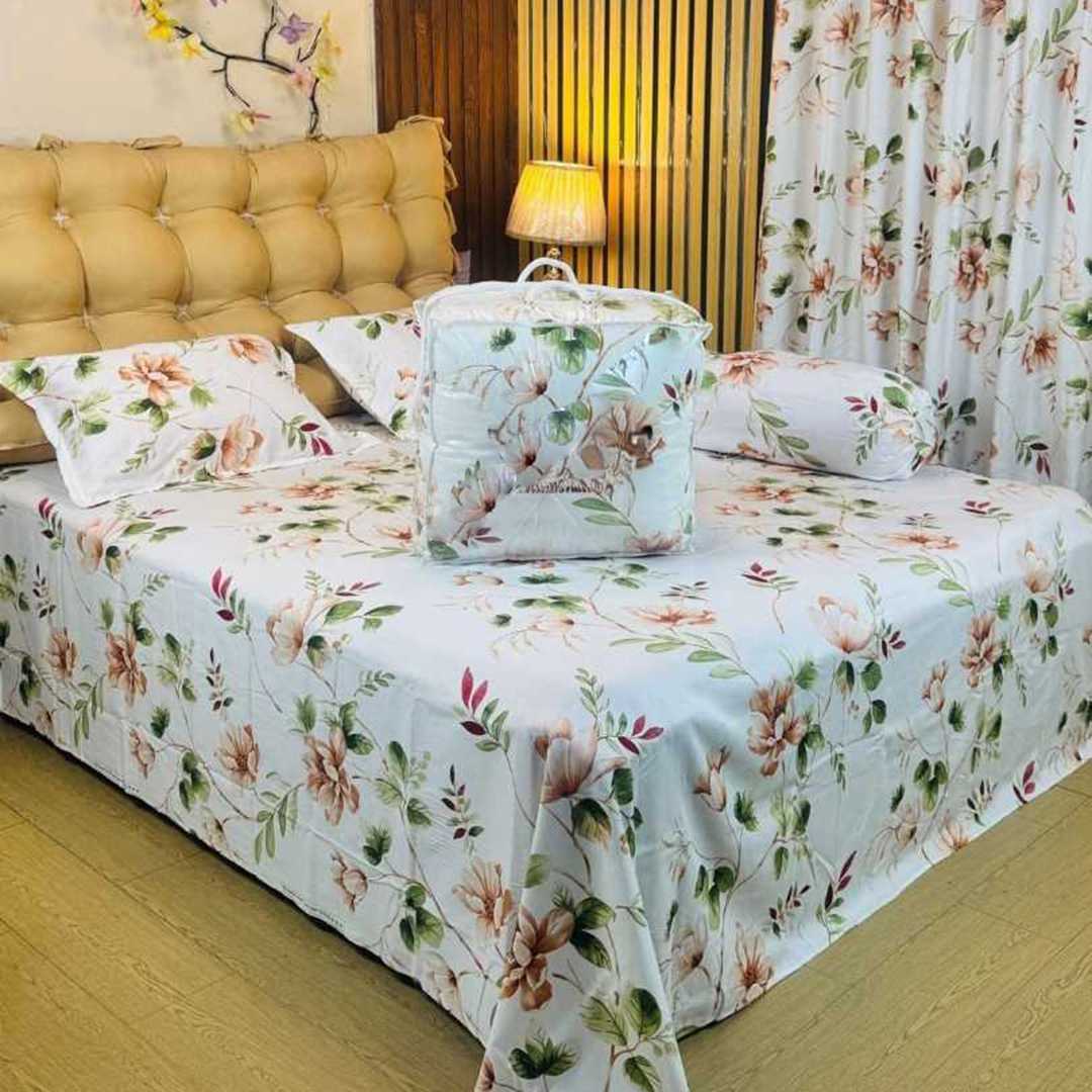 Luxury,Twill,Cotton,Fabrics,Bed,Sheet,And,Comforter,5pcs,Set