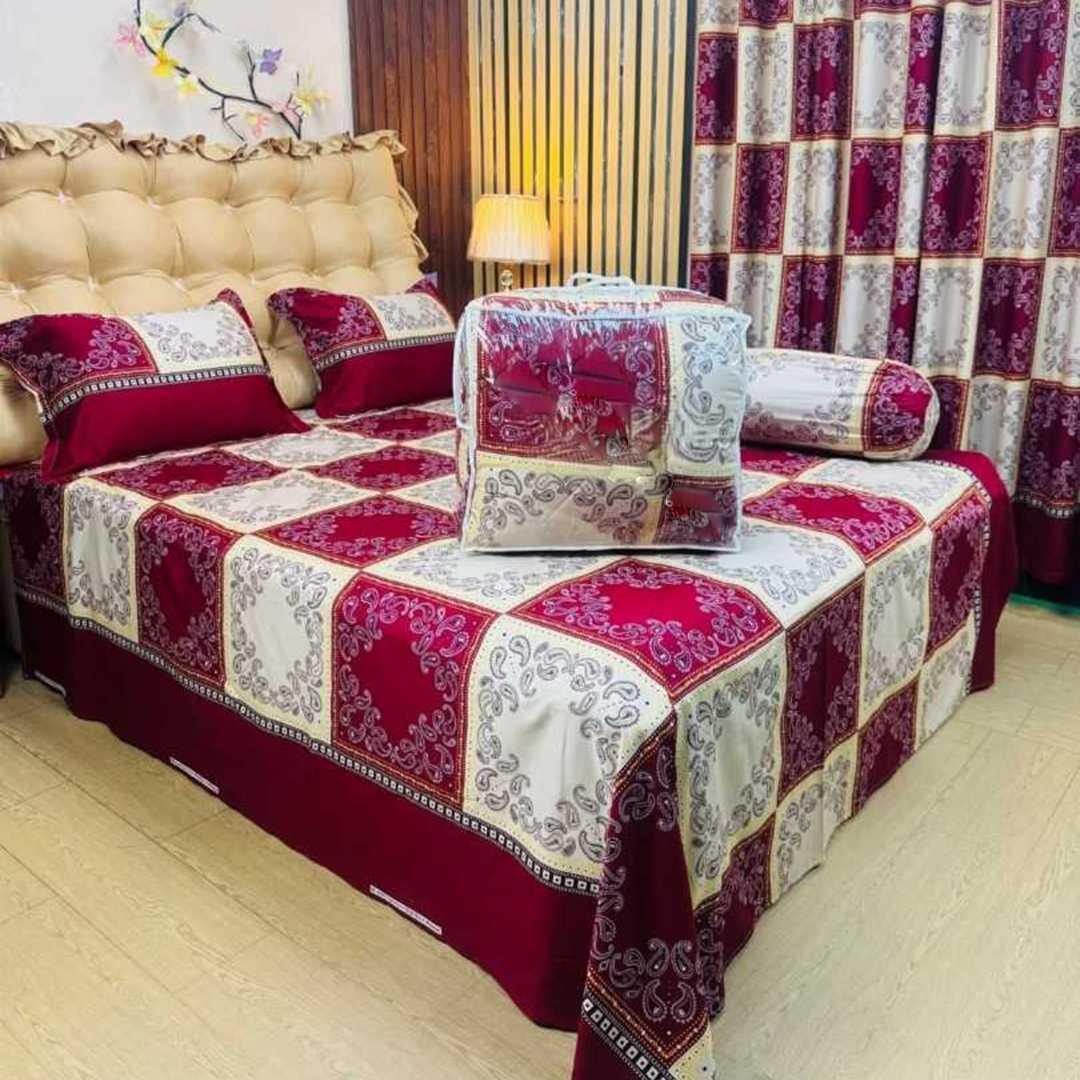 Luxury,Twill,Cotton,Fabrics,Bed,Sheet,And,Comforter,5pcs,Set