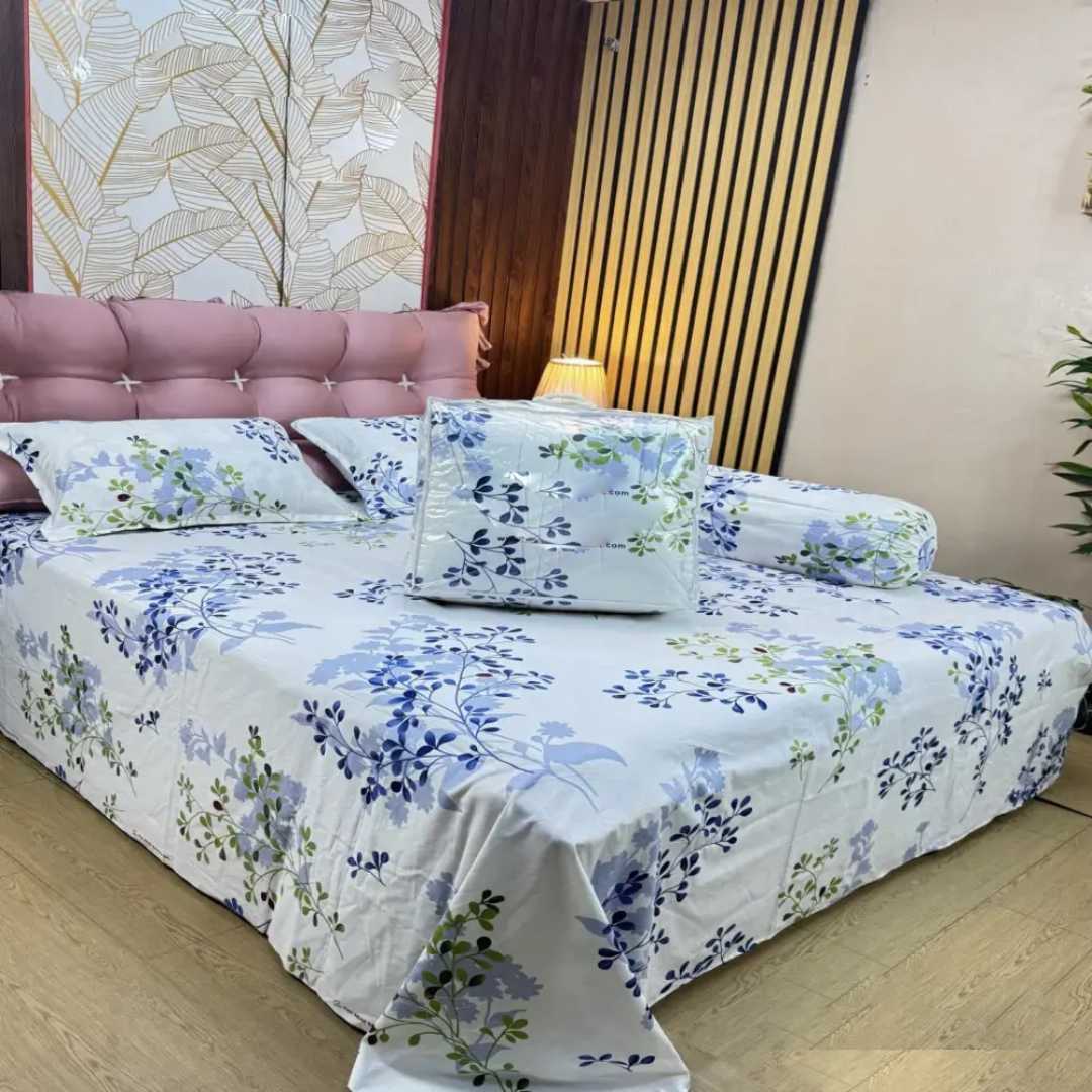 Luxury,Twill,Cotton,Fabrics,Bed,Sheet,And,Comforter,5pcs,Set