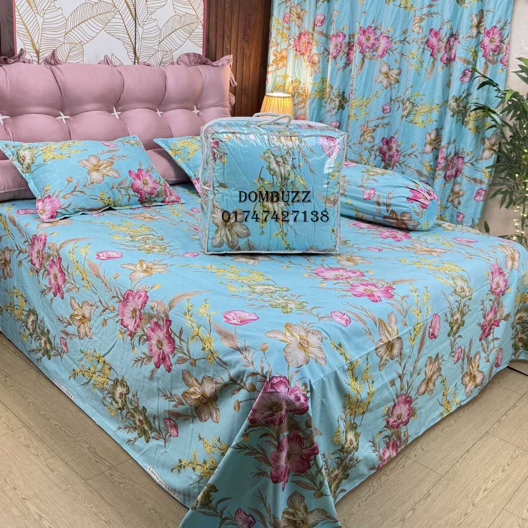 Luxury,Twill,Cotton,Fabrics,Bed,Sheet,And,Comforter,5pcs,Set