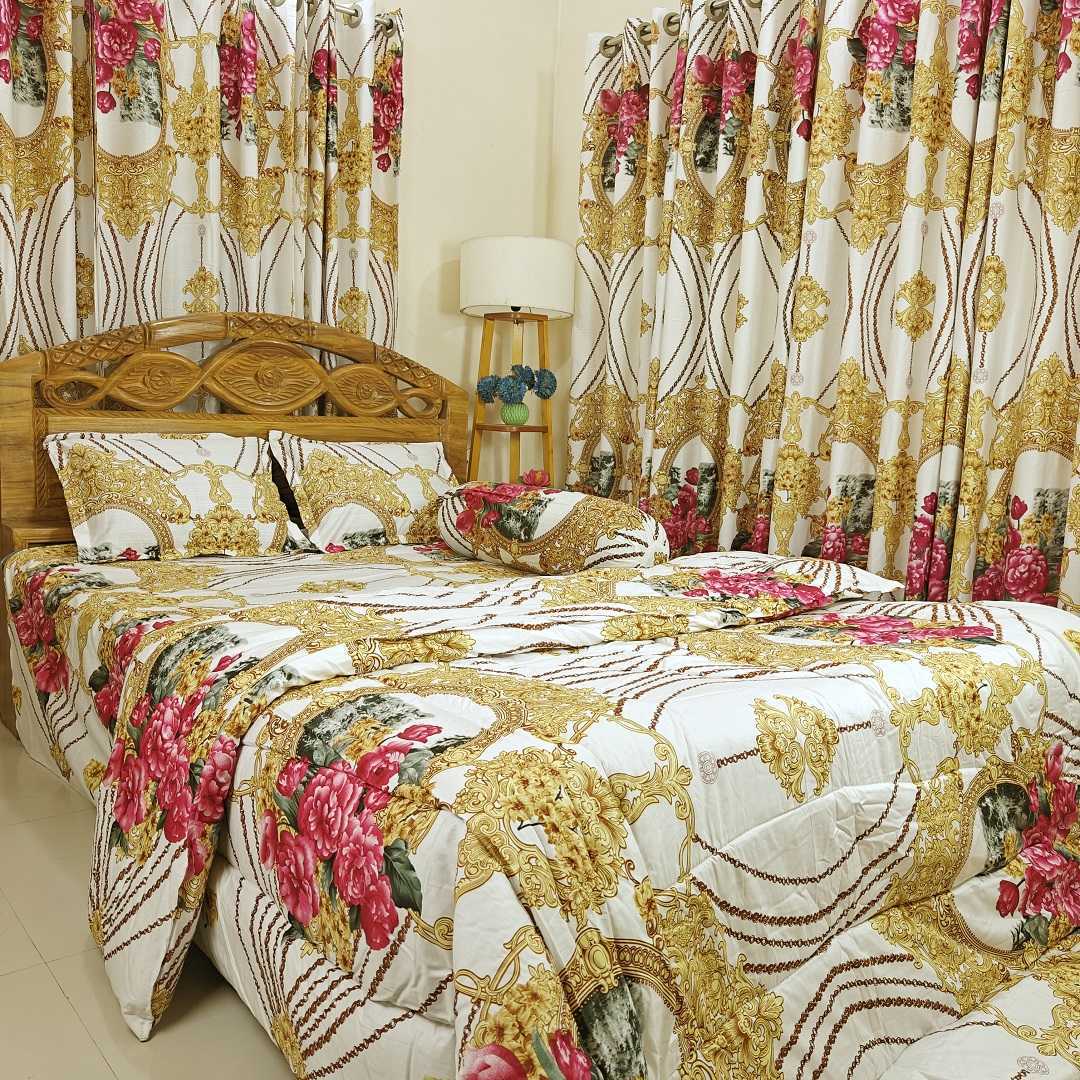 Luxury,Twill,Cotton,Fabrics,Bed,Sheet,And,Comforter,5pcs,Set