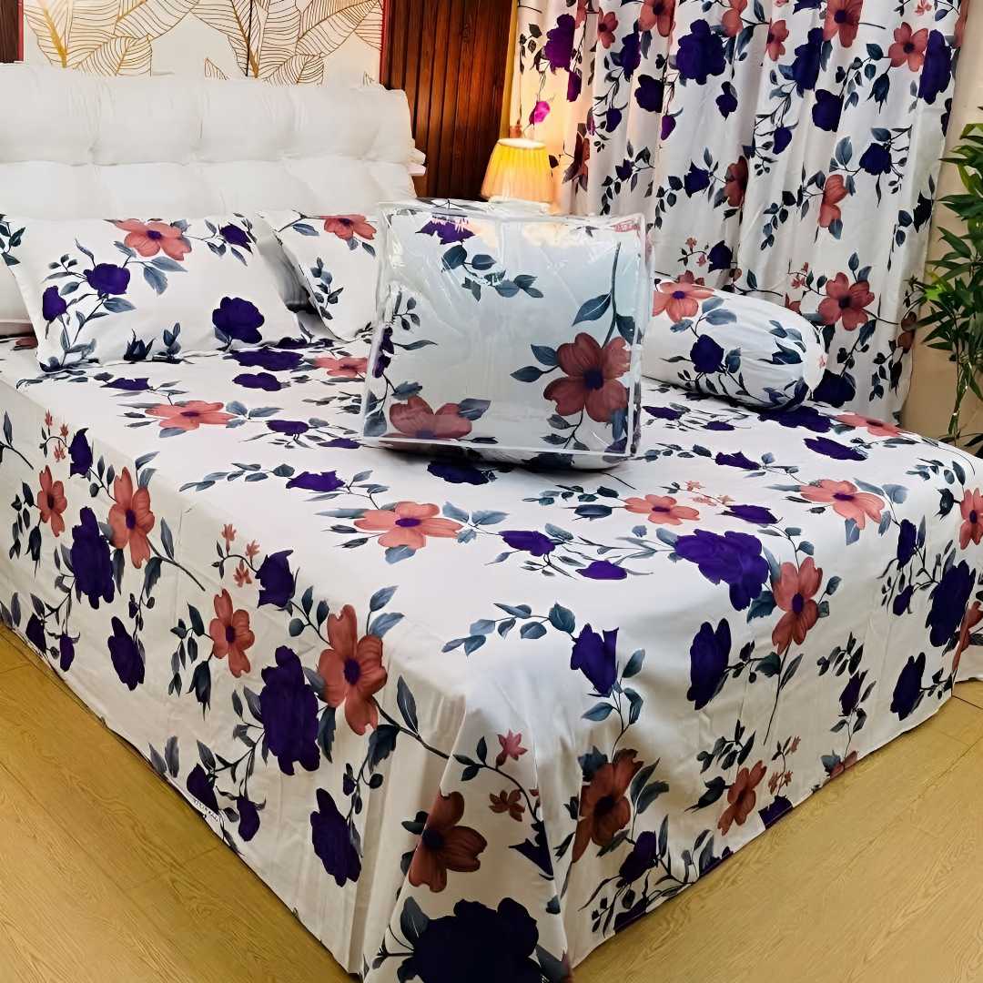 Premium,Quality,5-Piece,Comforter,Set,King,Size,100%,Cotton,Twill,Fabric