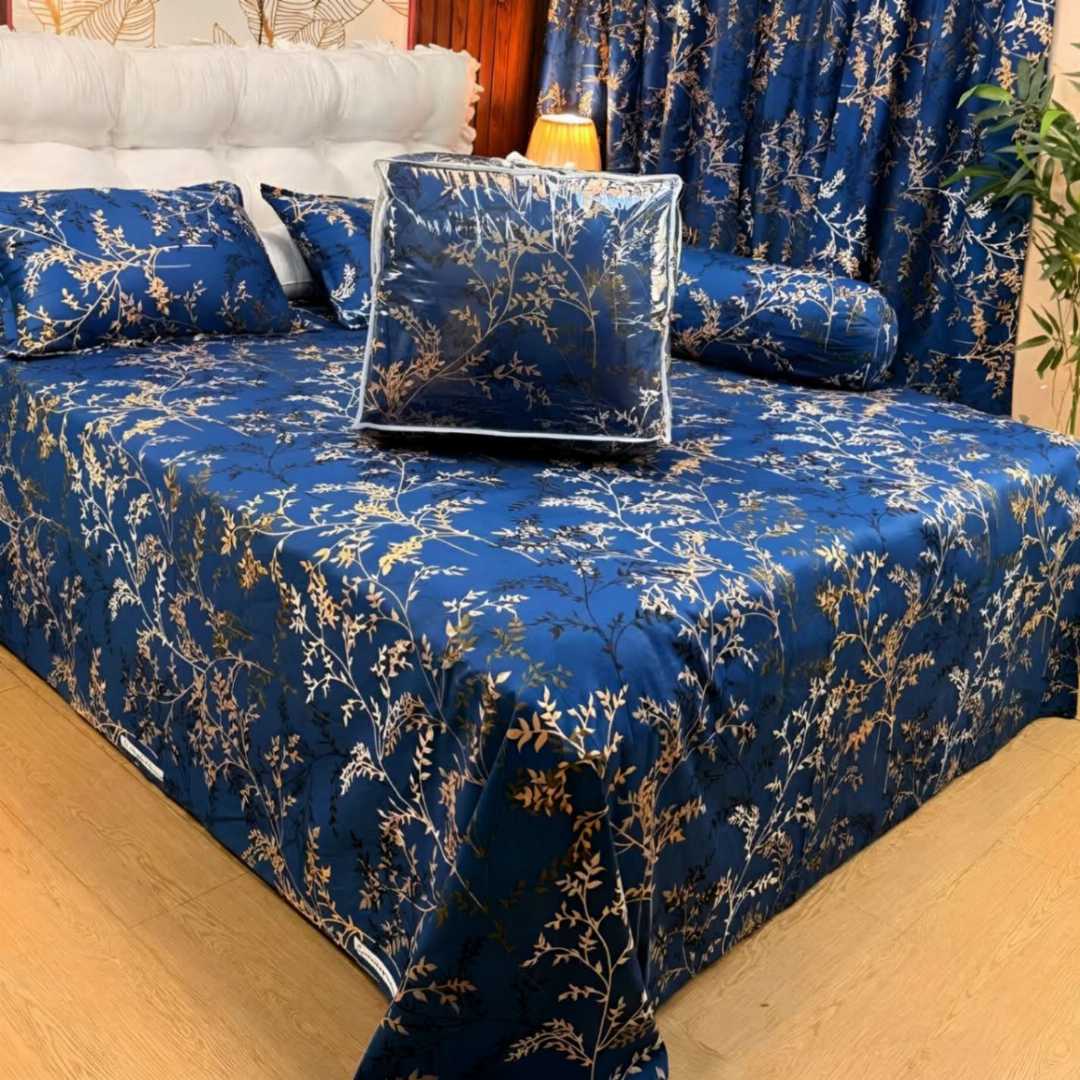 Luxury,Twill,Cotton,Fabrics,Bed,Sheet,And,Comforter,5pcs,Set
