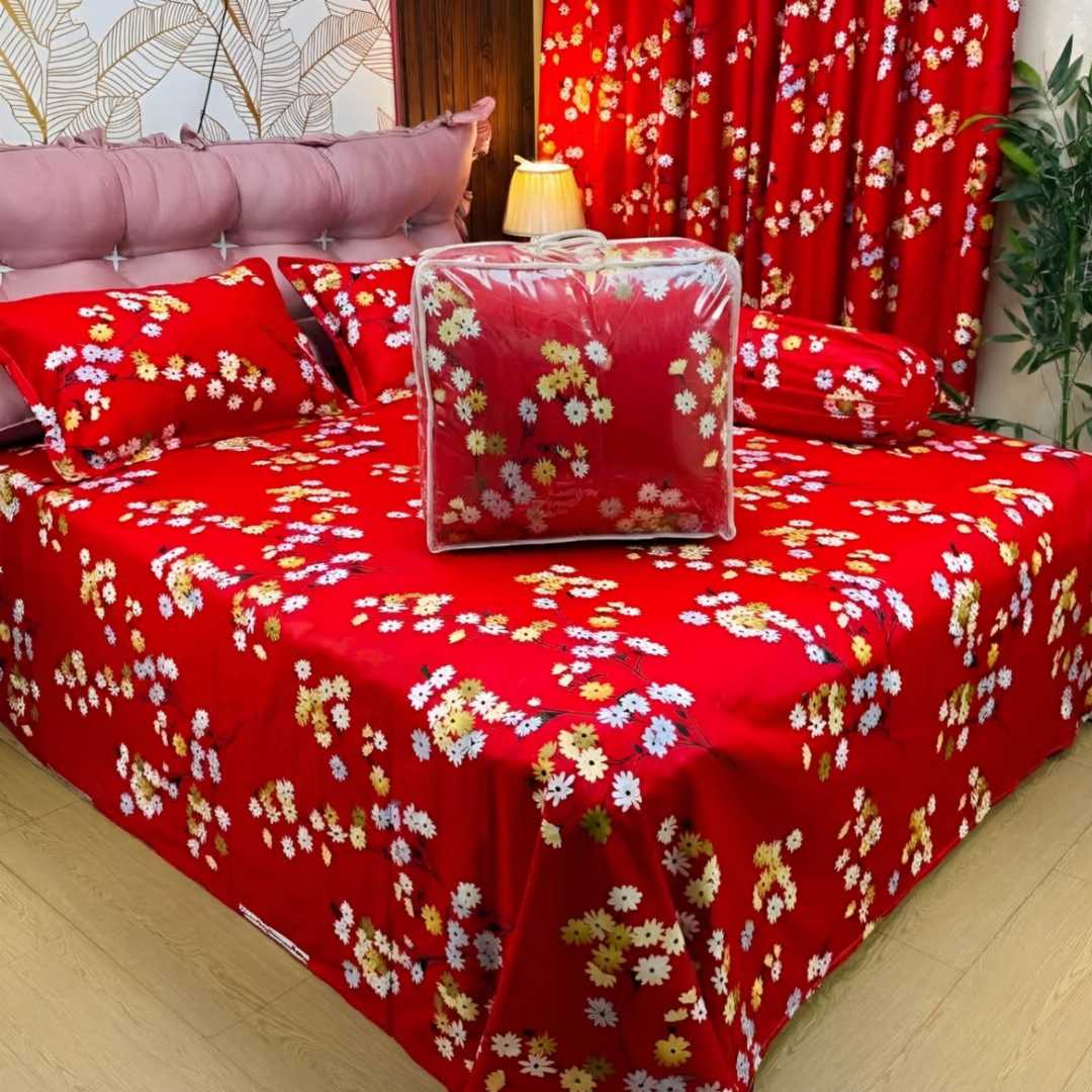 Luxury,Twill,Cotton,Fabrics,Bed,Sheet,And,Comforter,5pcs,Set
