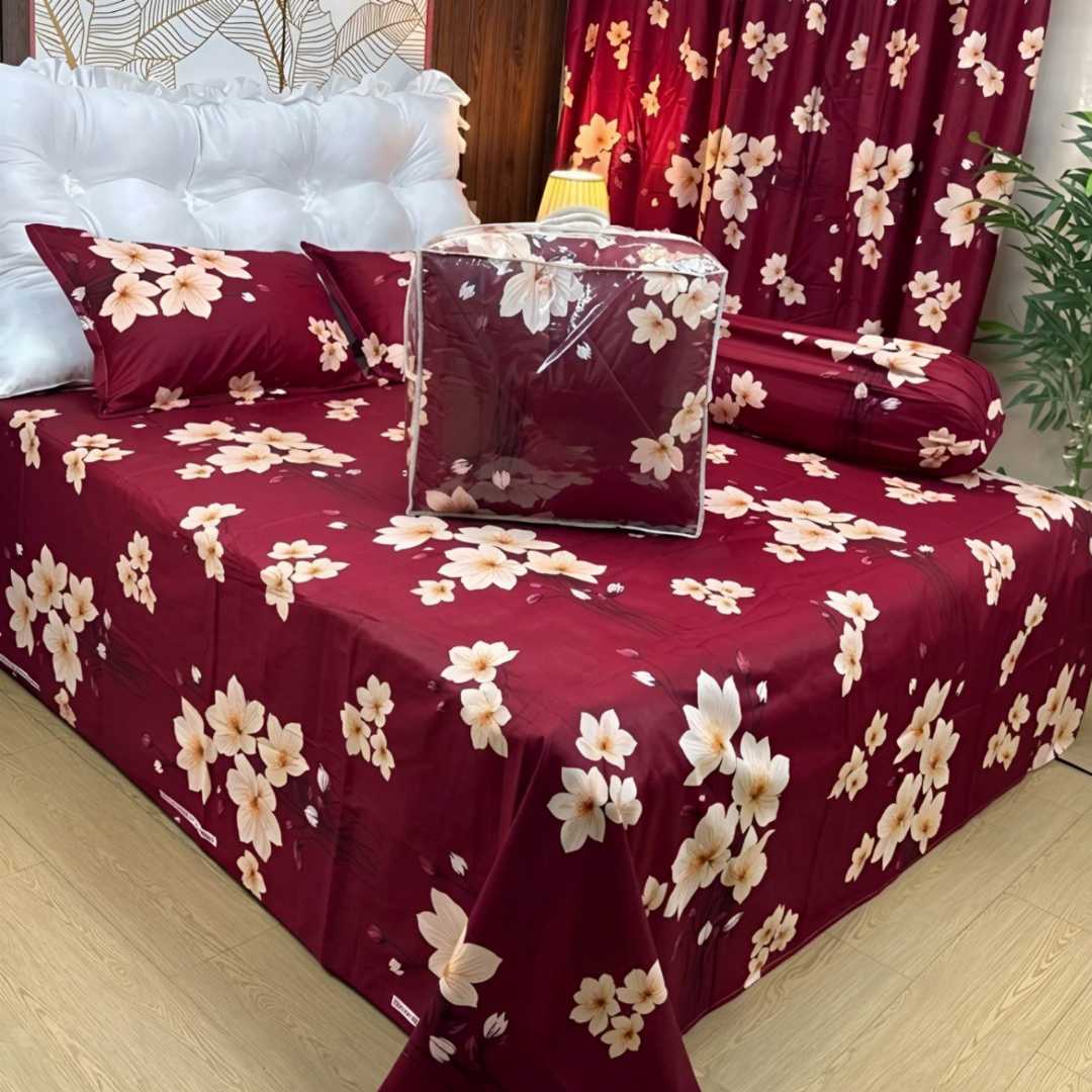 Luxury,Twill,Cotton,Fabrics,Bed,Sheet,And,Comforter,5pcs,Set
