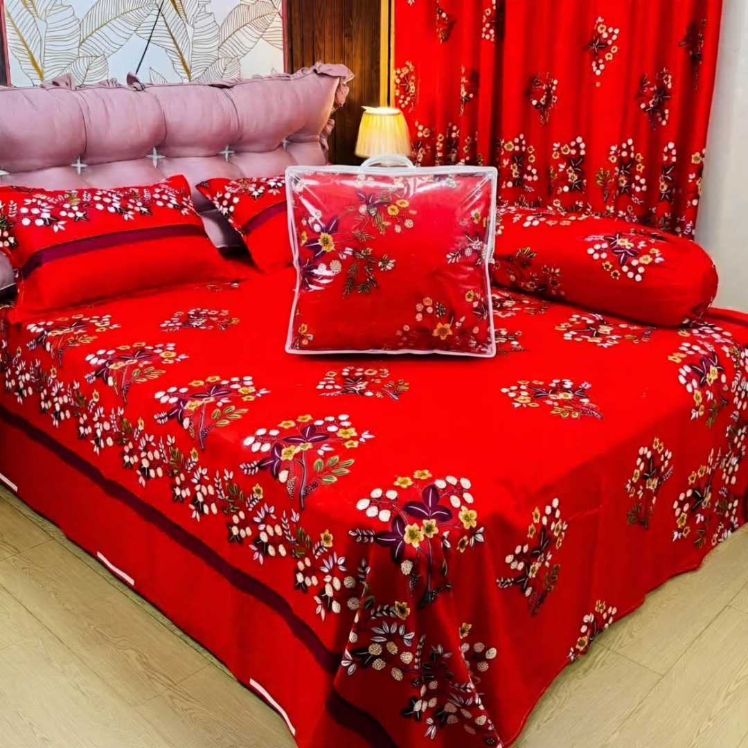 Luxury,Twill,Cotton,Fabrics,Bed,Sheet,And,Comforter,5pcs,Set