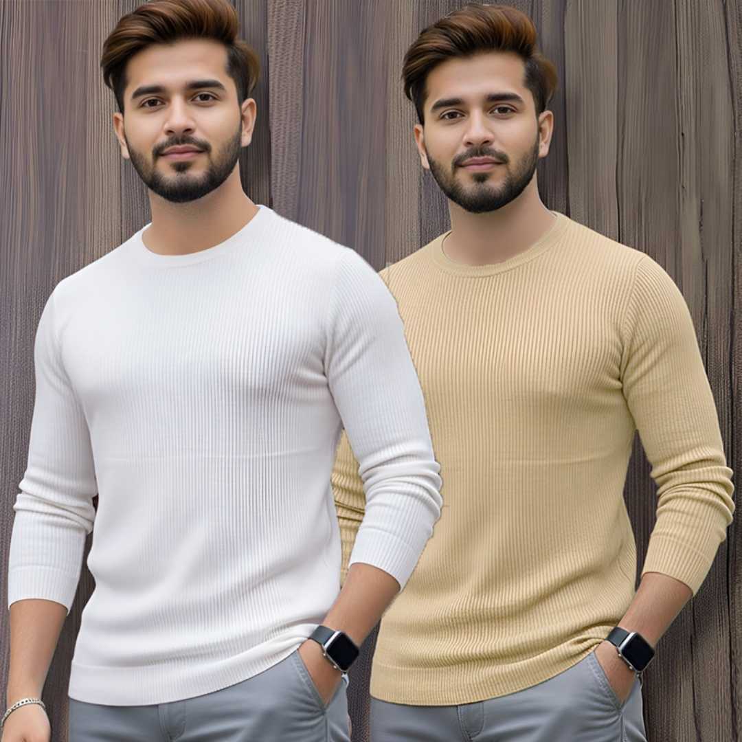 Men's,Premium,2/2,Rib,Full,Sleeve,T-shirt,Royel,Blue
